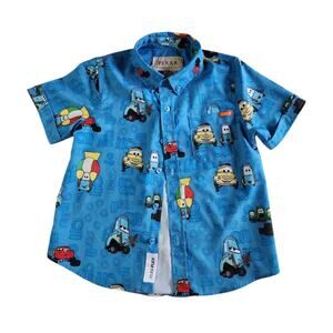 Disney Pixar Cars RSVLTS Button Down Shirt Size 4 Years 4T NWOT Kunuflex Pitstop
